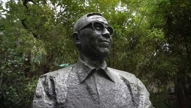 杭州西湖潘天寿先生像视频素材