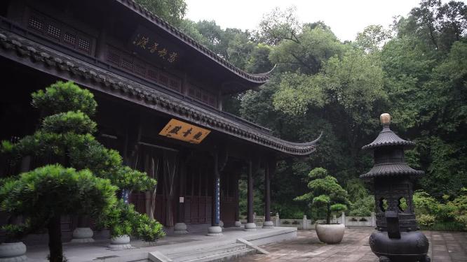 杭州西湖虎跑公园观音殿视频素材