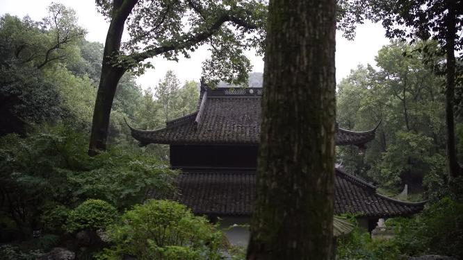 杭州西湖虎跑公园观音殿视频素材