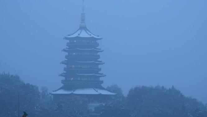 杭州西湖雷峰塔建筑视频素材