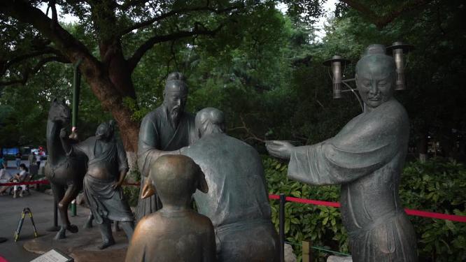 杭州西湖惜别白公送别白居易群雕