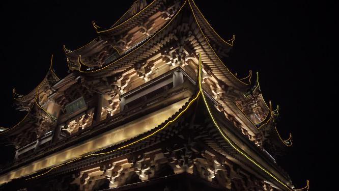 杭州吴山城隍阁景区实拍视频素材