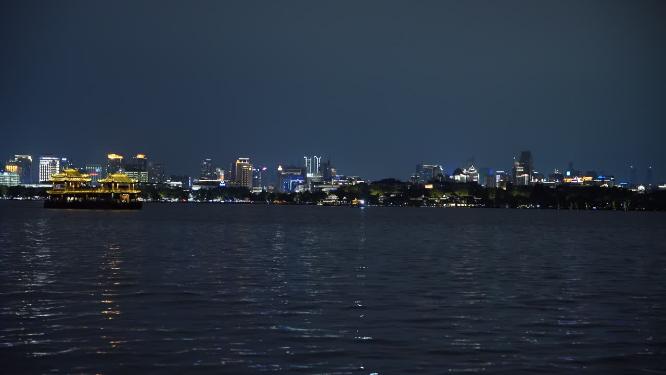 杭州西湖夜景水面倒影视频素材