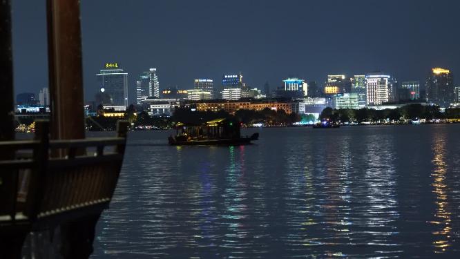 杭州西湖夜景水面倒影视频素材