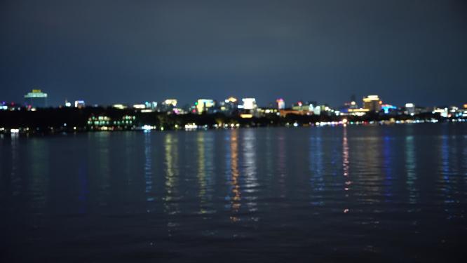 杭州西湖夜景水面倒影视频素材