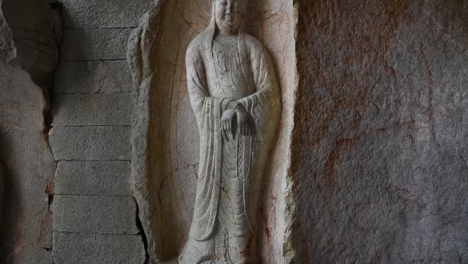 杭州西湖烟霞洞塑像视频素材