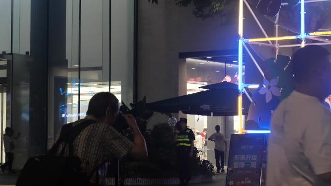 杭州西湖西湖银泰商业街夜景视频素材