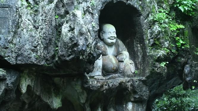 杭州西湖飞来峰灵隐寺禅院风景视频