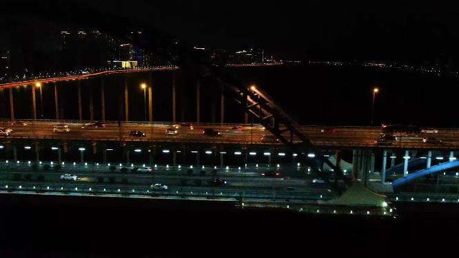 杭州钱江新城城市阳台夜景实拍视频素材