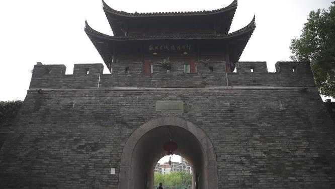 杭州拱墅区古城墙陈列馆景点视频素材