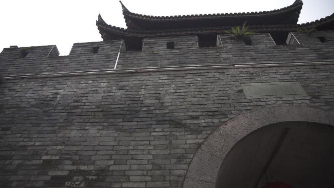杭州拱墅区古城墙陈列馆景点视频素材