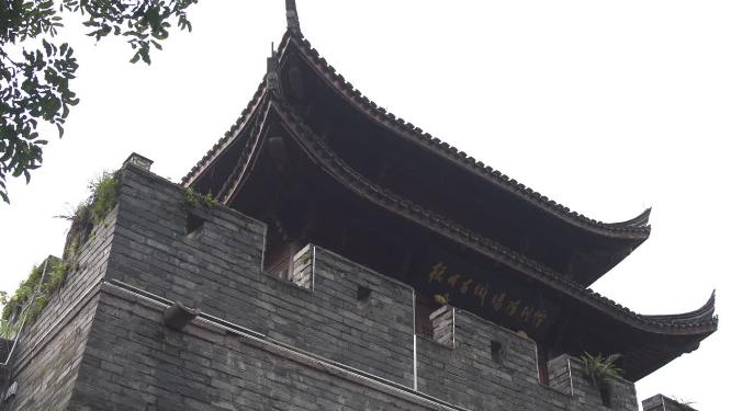 杭州拱墅区古城墙陈列馆景点视频素材