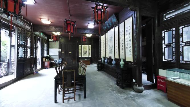 杭州上城区龚自珍纪念馆展厅视频素材