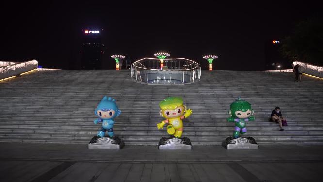 杭州钱江世纪公园夜景实拍视频素材