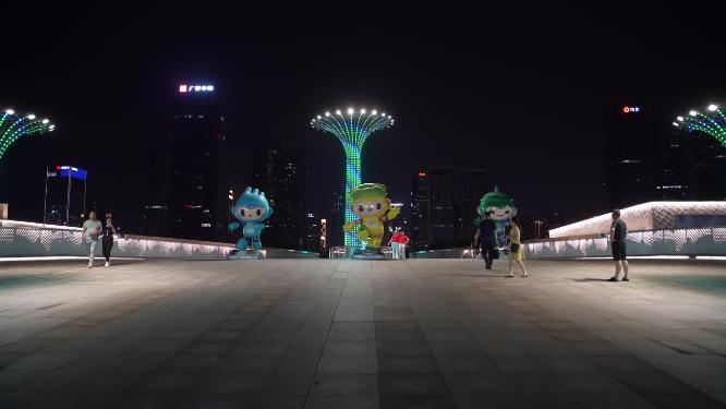 杭州钱江世纪公园夜景实拍视频素材