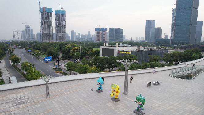 杭州钱江世纪公园航拍实拍视频