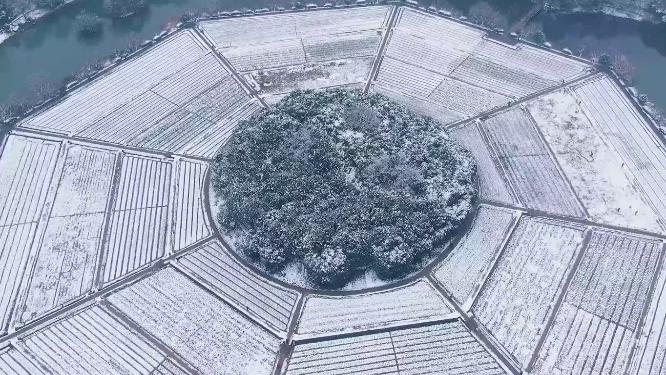 杭州玉皇山八卦田遗址公园雪景