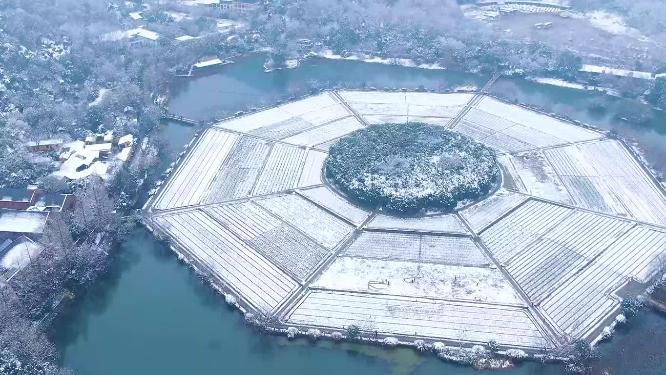 杭州玉皇山八卦田遗址公园雪景
