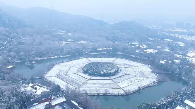 杭州玉皇山八卦田遗址公园雪景