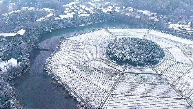 杭州玉皇山八卦田遗址公园雪景