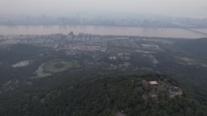 武汉玉皇山福星观航拍实拍视频