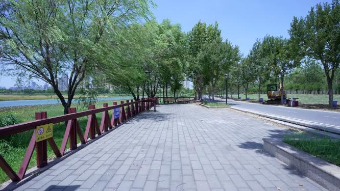 武汉洪山区杨春湖公园风景实拍视频