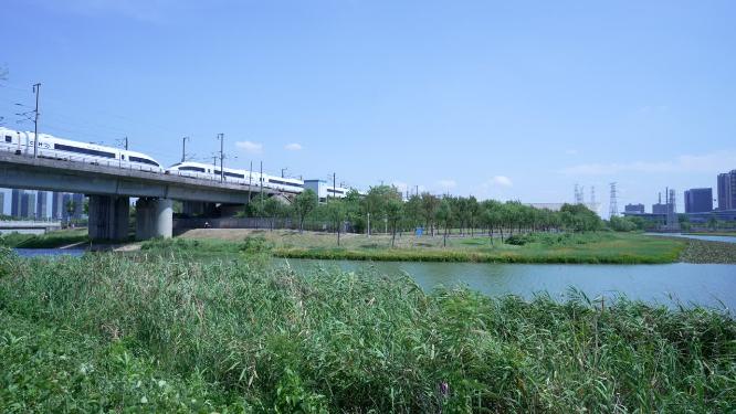 武汉洪山区杨春湖公园风景实拍视频
