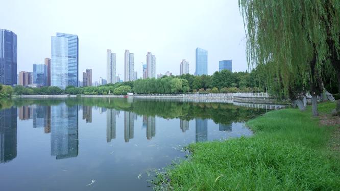 武汉江岸区后襄河公园实拍视频