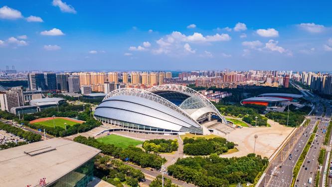 辽宁沈阳奥体中心浑南区城市风景航拍