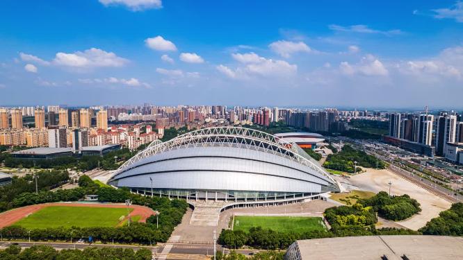 辽宁沈阳奥体中心浑南区城市风景航拍