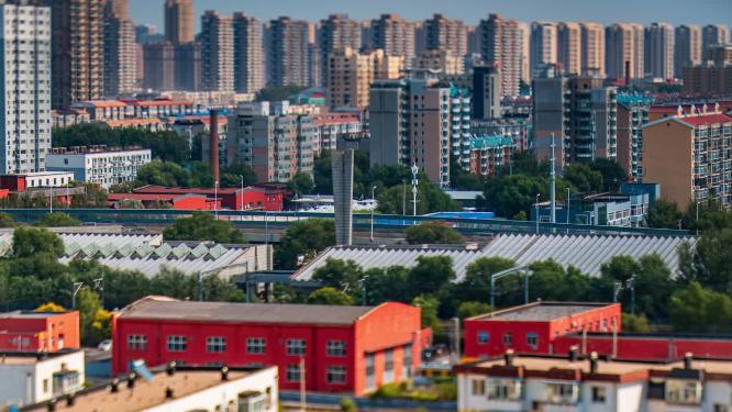 沈阳城市建筑移轴小人国效果延时摄影