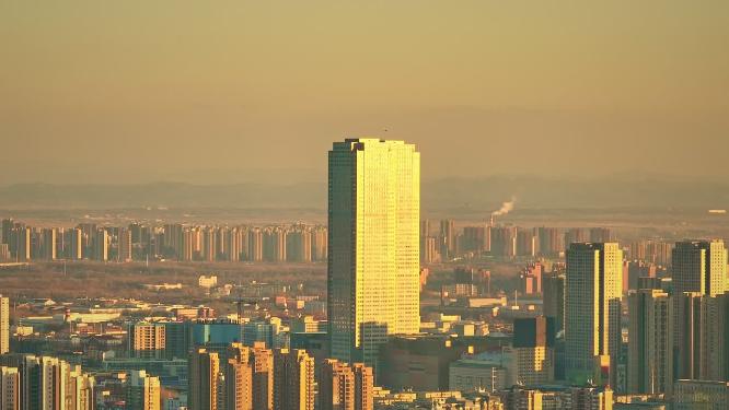 辽宁沈阳城市街道与建筑航拍