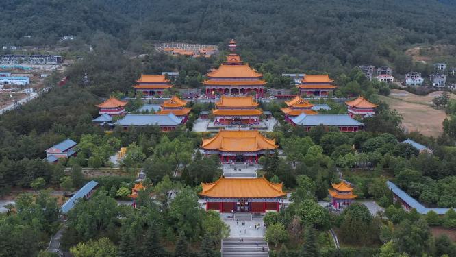 云南大理天龙八部城全景航拍