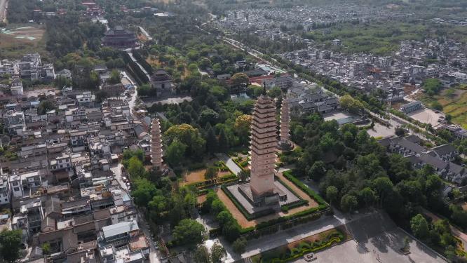 4k云南崇圣寺三塔航拍