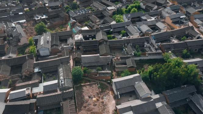 村落房屋特写航拍