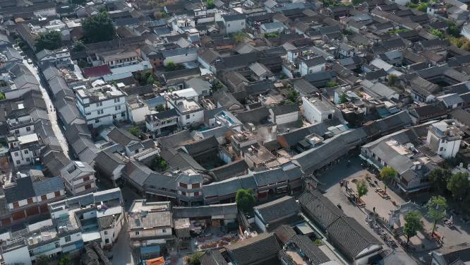 云南大理城市传统建筑航拍