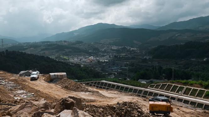 高速公路建设施工现场工地延时视频