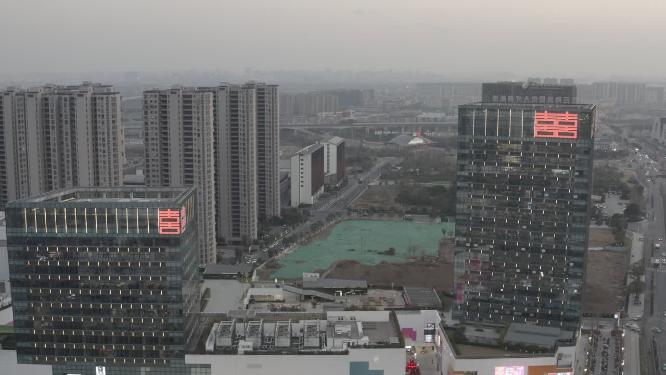 杭州城市建筑航拍空镜素材