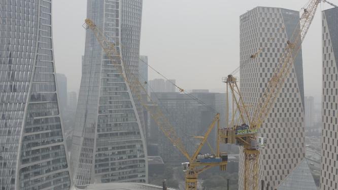 杭州城市建筑空镜素材