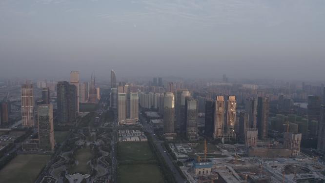 城市航拍钱塘江景