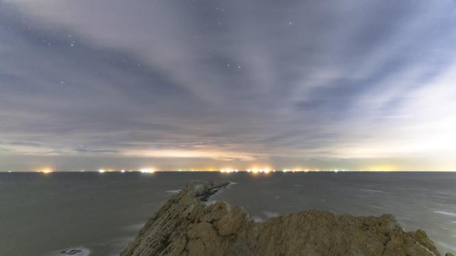 大连排石景观星空延时摄影