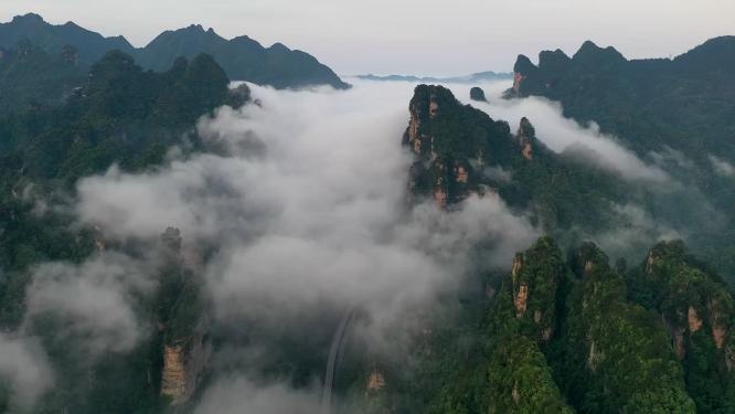 山间云雾航拍延时4k