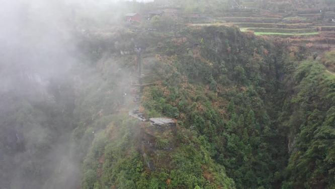 航拍湘西矮寨天问台
