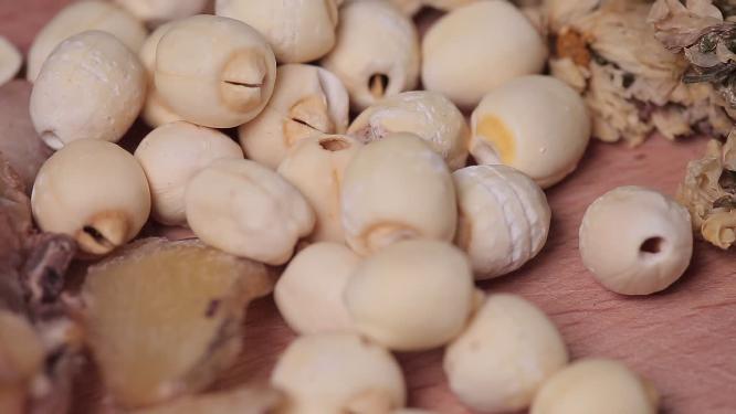 中医中药养生保健药茶莲子药材特写
