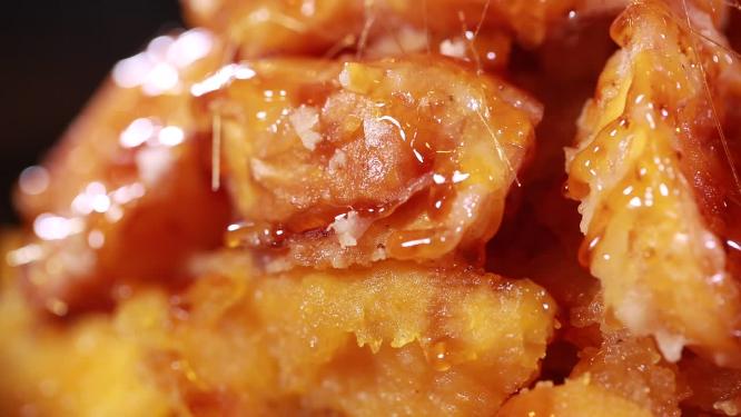 中华美食拔丝红薯成品展示