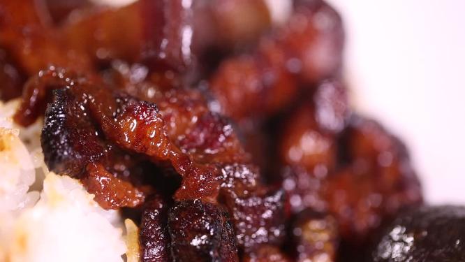 红烧肉盖饭特写