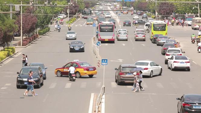 北京 街景天桥上拍摄交通马路车流7