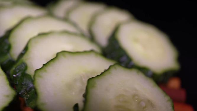 特写黄瓜片蔬菜美容