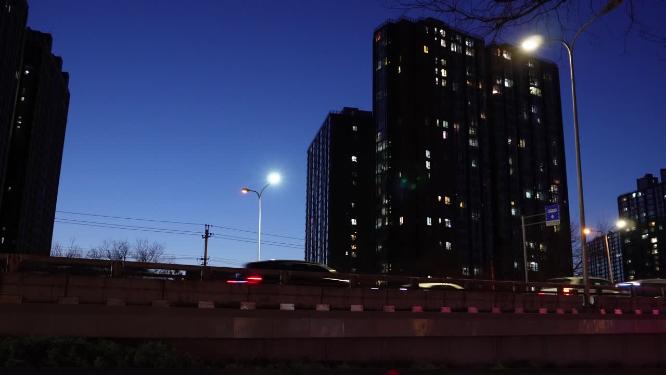 春节花灯节日气氛霓虹灯城市夜景