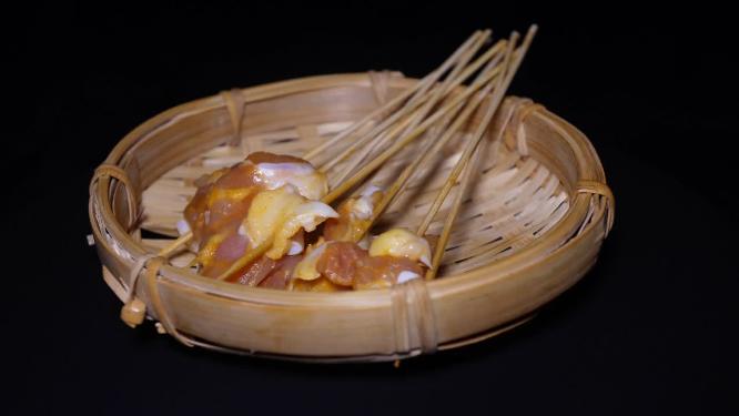 【镜头合集】奥尔良鸡肉串小串肉串钵钵鸡炸串烤串美食 